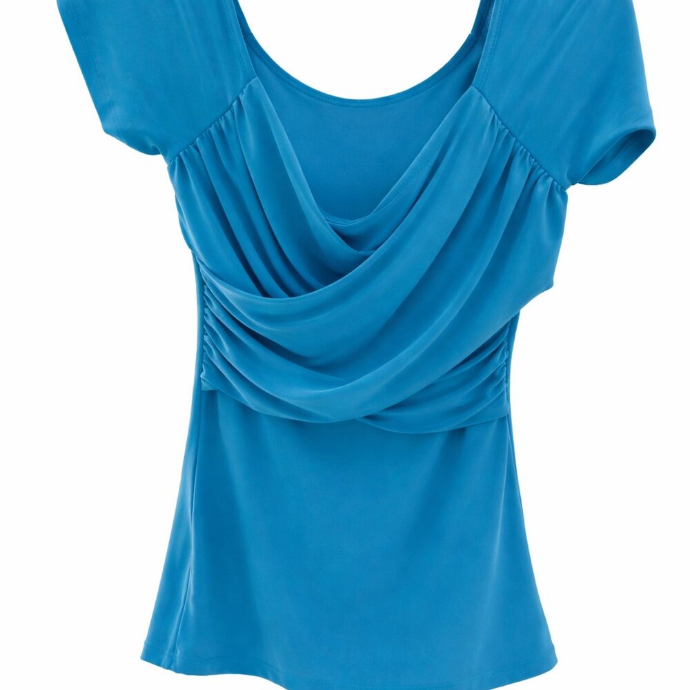Simlu Blue Top - Great for Pageant Headshots
